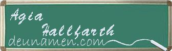 Agia Hallfarth Visitenkarte